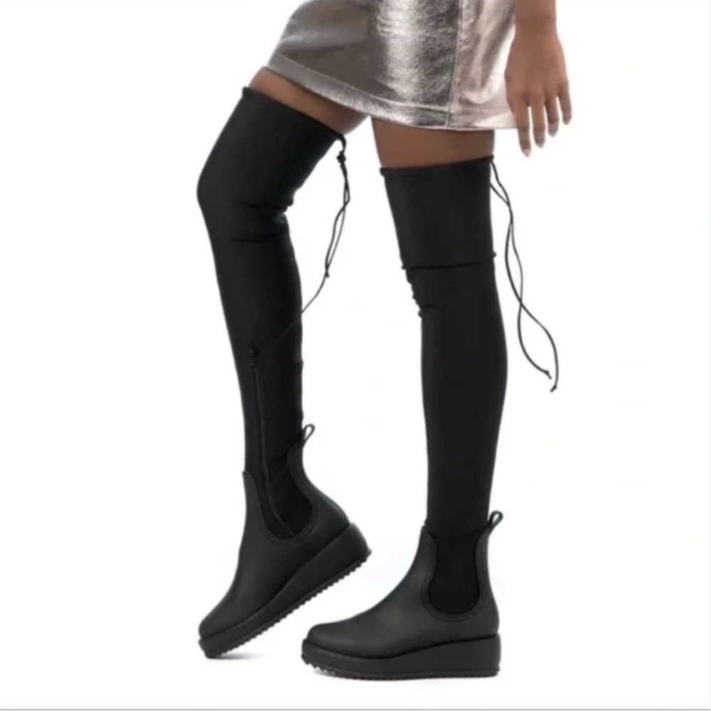 Steve Madden Black Monsoon Boots Sz 7 - Picture 2 of 6